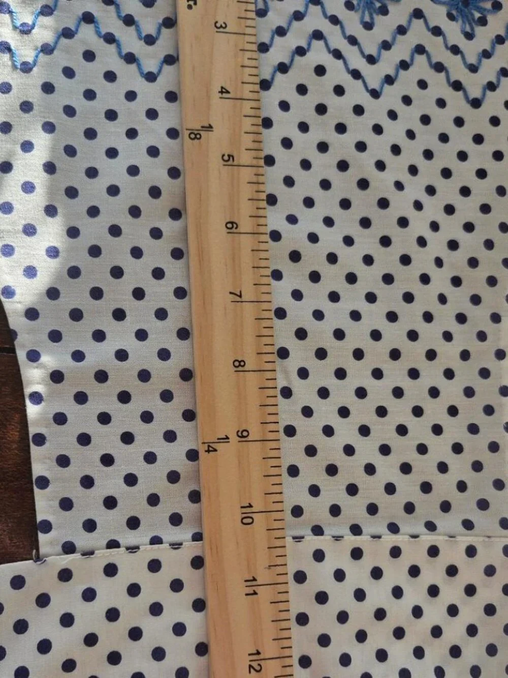 Vintage Style Handmade Polka Dot Apron Embroidered Cottage Farmhouse Kitchen